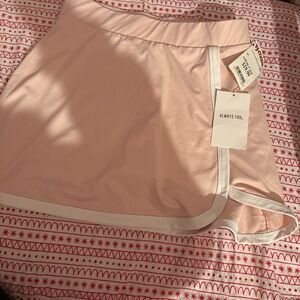 Light Pink Athletic Skort with White Trim